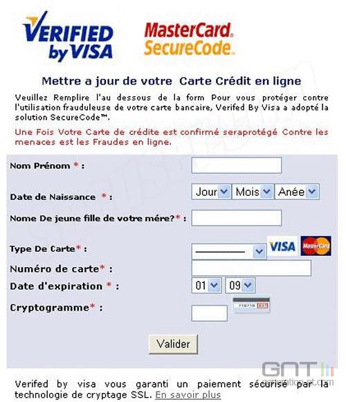 Phishing Visa septembre 2009 2