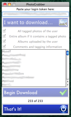 Photograbber screen 1
