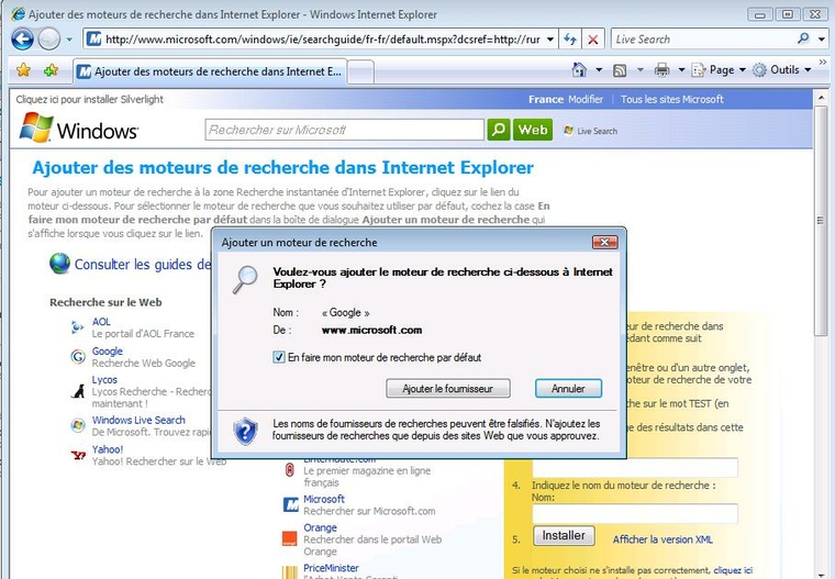 Recherche IE7 3