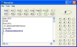 RionaCalc screen 2