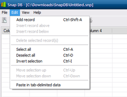 Snap DB screen 1