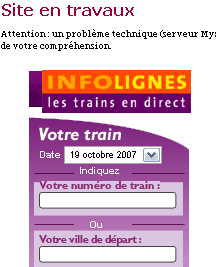 Sncf infolignes greve trains site travaux