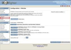 SPAMfighter Exchange Module screen 2