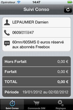 Suivi conso Free Mobile iPhone 1