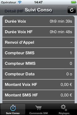Suivi conso Free Mobile iPhone 2