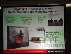 TI OMAP 3430 720p HD