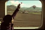 touch the train window