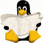 Tux lit un journal