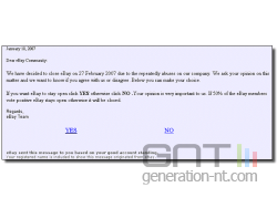 Vote pour la fermeture d'eBay