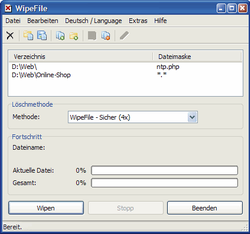 WipeFile screen 1